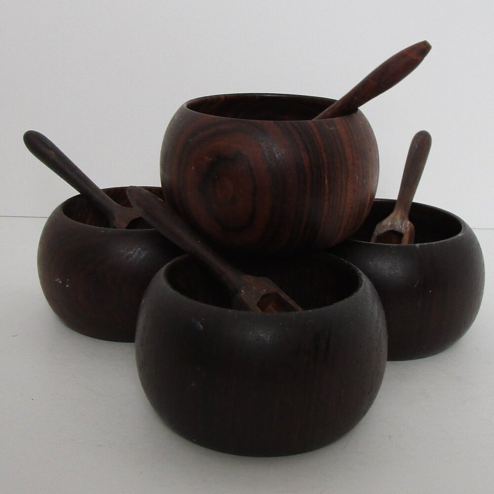 vintage wooden salt cellars